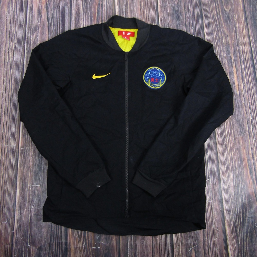 Golden State Warriors Jacket Mens Medium Black NBA Basketball Nike The Bay